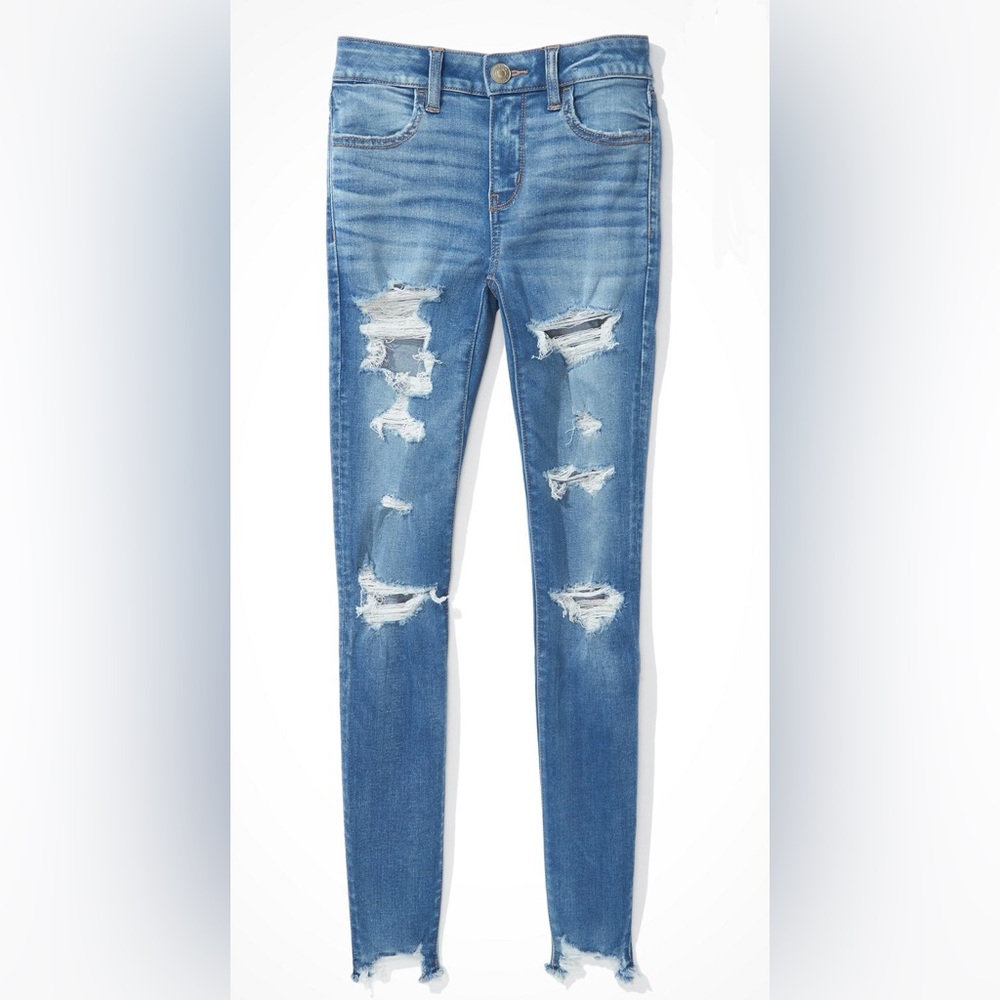 American eagle ripped jeggings size 0